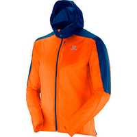 Sweat à capuche coupe-vent SALOMON Fast Wing orange/bleu