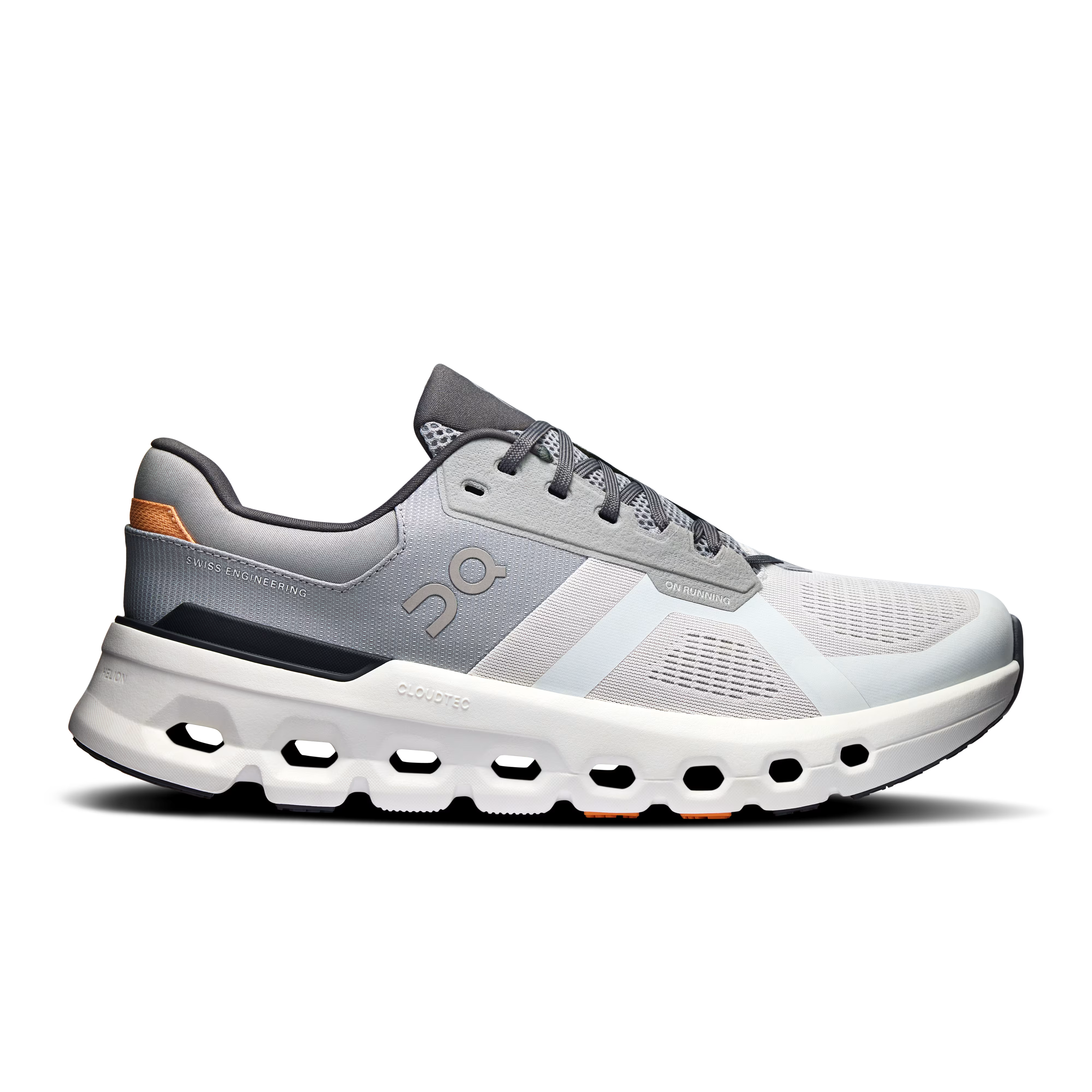 ON batai Cloudrunner 2 Plačiai pilka/balta/oranžinė