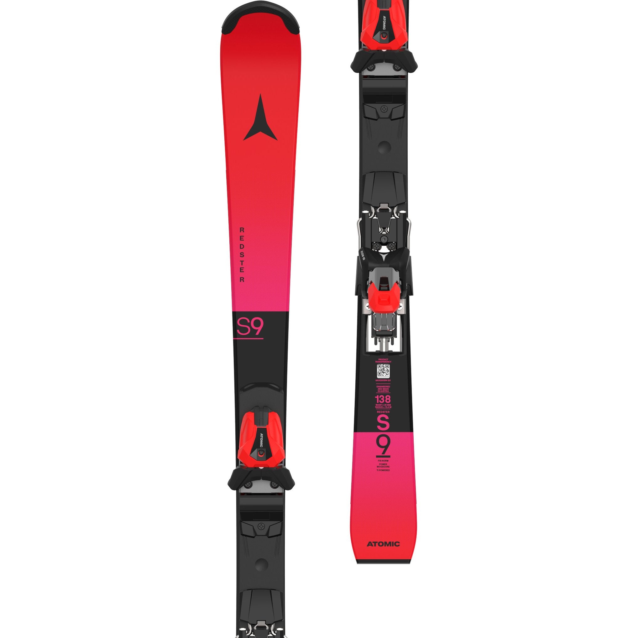 ATOMIC NYI Redster FIS S9 J-RP3 redbk/pink alpinski med Icon10-bindinger