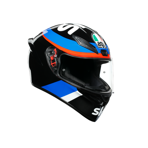 Visiera AGV K1 VR46 Sky Racing Team nero/rosso