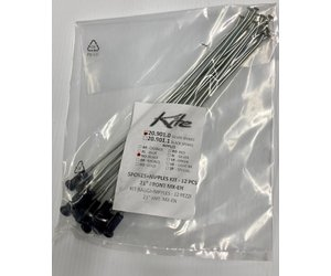 KITE Speichensatz 19" Speiche silber/Nippel schwarz 12 Stk.