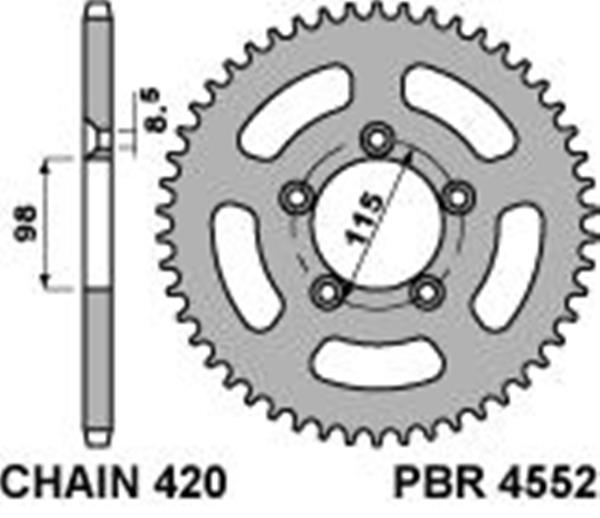PBR sprocket rear HUSQVARNA TC65 420 ALU silver