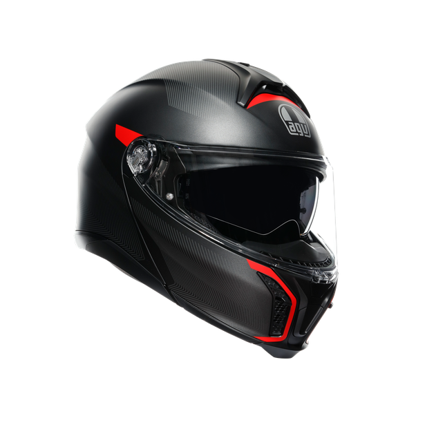 Casco AGV Tourmodular Freequency grigio metallizzato opaco/rosso