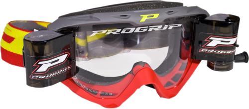 PROGRIP Brille mit Roll Off XL 3450 grau/rot mit klarer 3215