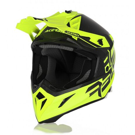Casco ACERBIS Impact Steel Carbon giallo fluo