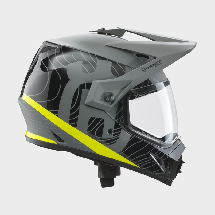 HUSQVARNA hjelm MX9 Adventure sort/grå/gul