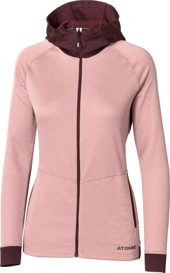 ATOMIC jas met capuchon W Alps FZ stoffig roze