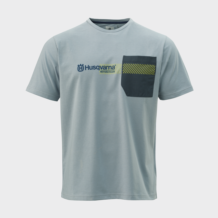 HUSQVARNA T-shirt Origin Pocket Tee grijs/donkergrijs