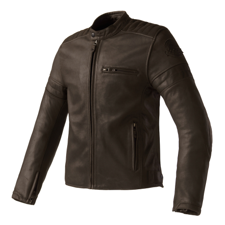 Giacca in pelle CLOVER Bullet Pro 2 marrone scuro