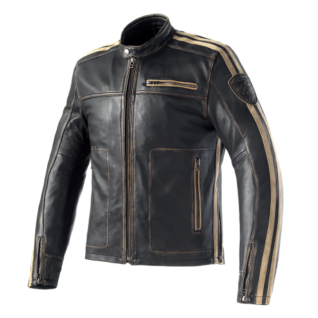 Giacca in pelle CLOVER Rebel 2 nero/marrone