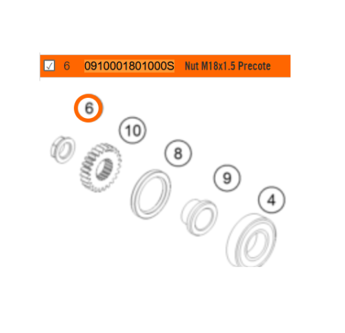 Nakrętka HUSQVARNA M18x1.5 Precote lewy gwint