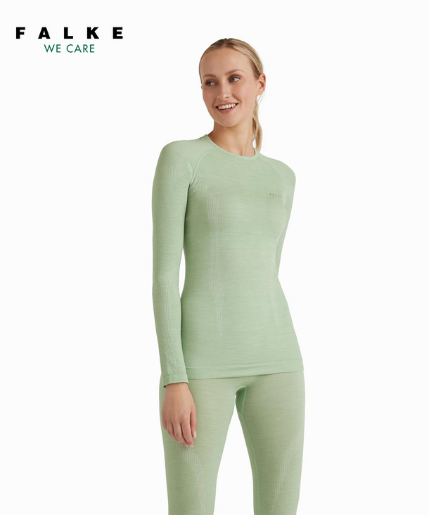 FALKE sous-vêtement thermique manches longues femme WT Reg vert clair