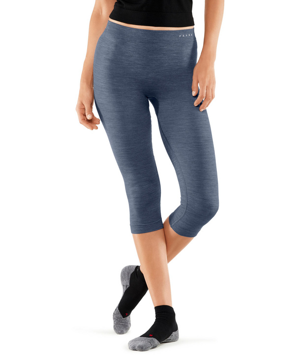 FALKE pantalon thermique 3/4 femme Wool Tech Light Reg bleu clair