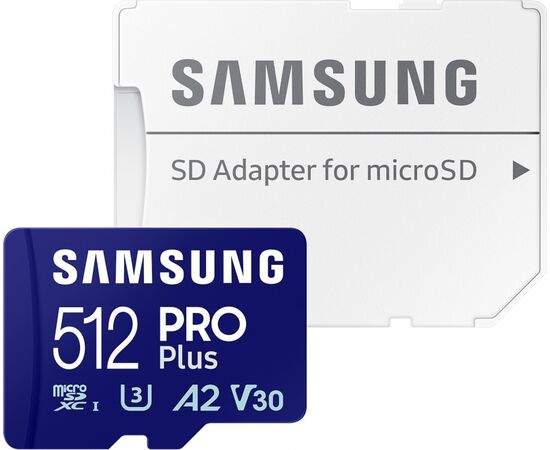 SAMSUNG PRO+ MicroSD hukommelseskort med adapter 512GB