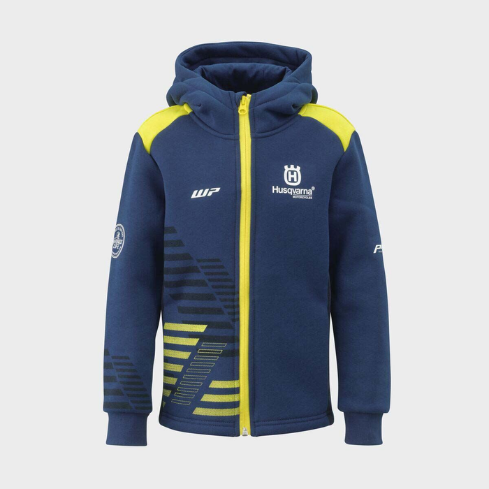 HUSQVARNA Kids Team Zip Hoodie blue/yellow