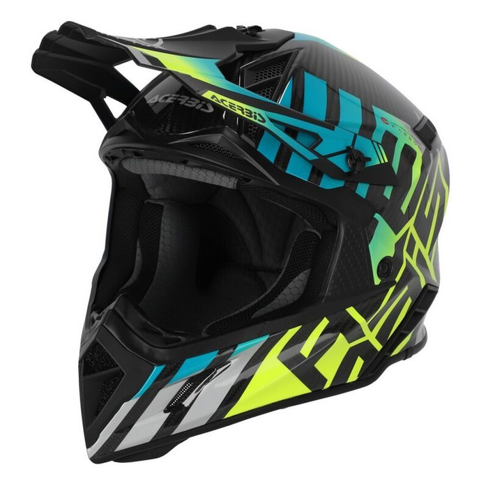 Casco ACERBIS Steel Carbon 2206 nero/giallo/turchese