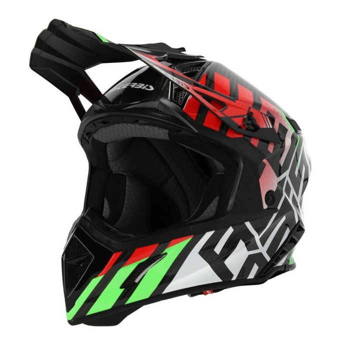 Casco ACERBIS Steel Carbon 2206 verde/rosso
