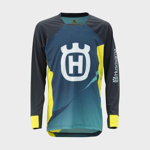 HUSQVARNA koszulka dziecięca Railed czarno/niebiesko/żółta