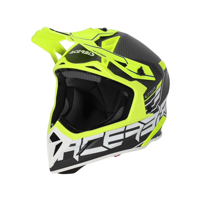 Casco ACERBIS Steel Carbon 2206 nero/giallo fluo