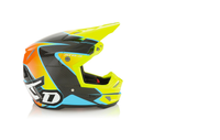 Casco 6D ATR-3 Wave lucido ciano/arancione neon/giallo
