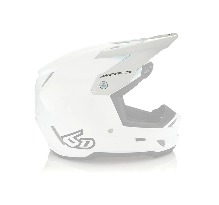 6D Helmvisier ATR-3 einfarbig glänzend weiß