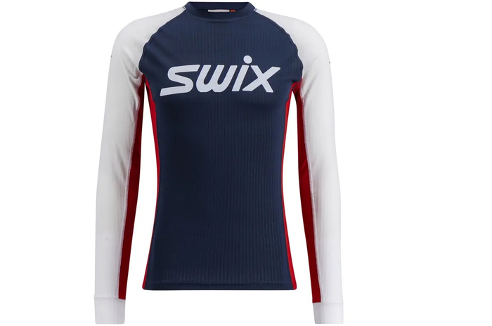 Kurtka narciarska biegowa SWIX RaceX Classic LS ciemnoniebieska/biała