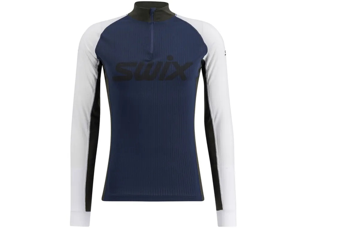 SWIX Langlaufjacke RaceX Classic Half Zip dunkelblau/weiß