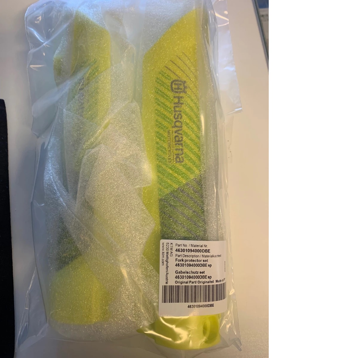 HUSQVARNA plastikiniai amortizatoriaus apsaugai TC 50 '24-'25 geltoni su lipduku