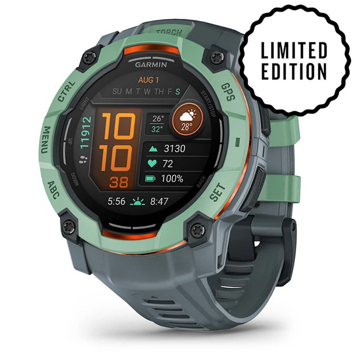 GARMIN horloge Instinct 3 Amoled 50mm turquoise/twilight blue