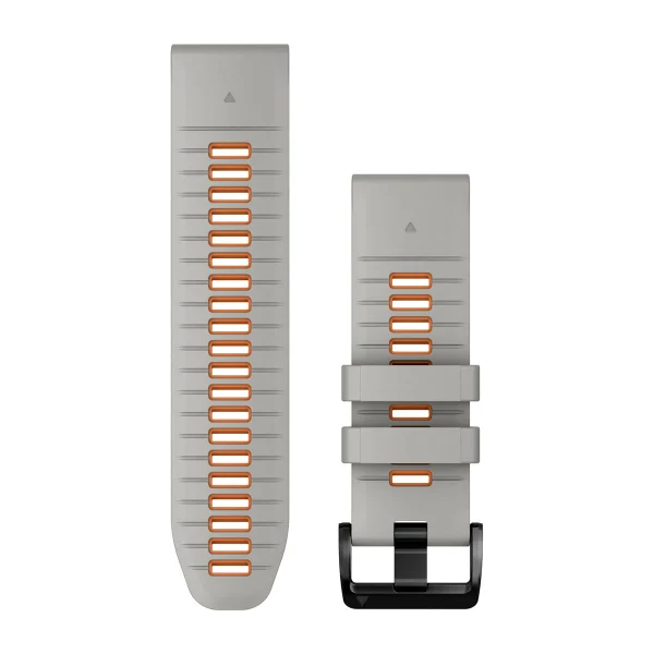 Pasek do zegarka GARMIN Quickfit 26 mm silikonowy szary mglisty/pomarańczowy