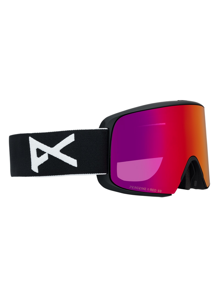 Gogle ANON M6S cylindryczne czarne z soczewkami sunny red C3 / cloudy burst C1