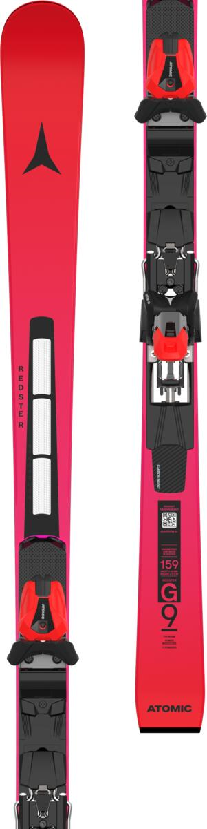 Skis de montagne ATOMIC avec fixations NYI Redster FIS G9 RVSKS J-RP3 rouge/violet avec NY Icon 10