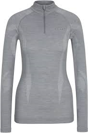 T-shirt thermique FALKE WT à manches longues avec zip femme gris