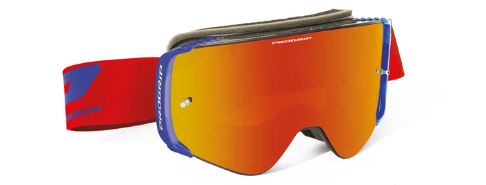 PROGRIP 3206 Advance z czerwono-wielokolorowymi goglami 3217 niebiesko-czerwonymi
