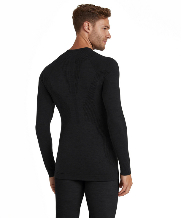 T-shirt thermique FALKE WT manches longues zippé noir