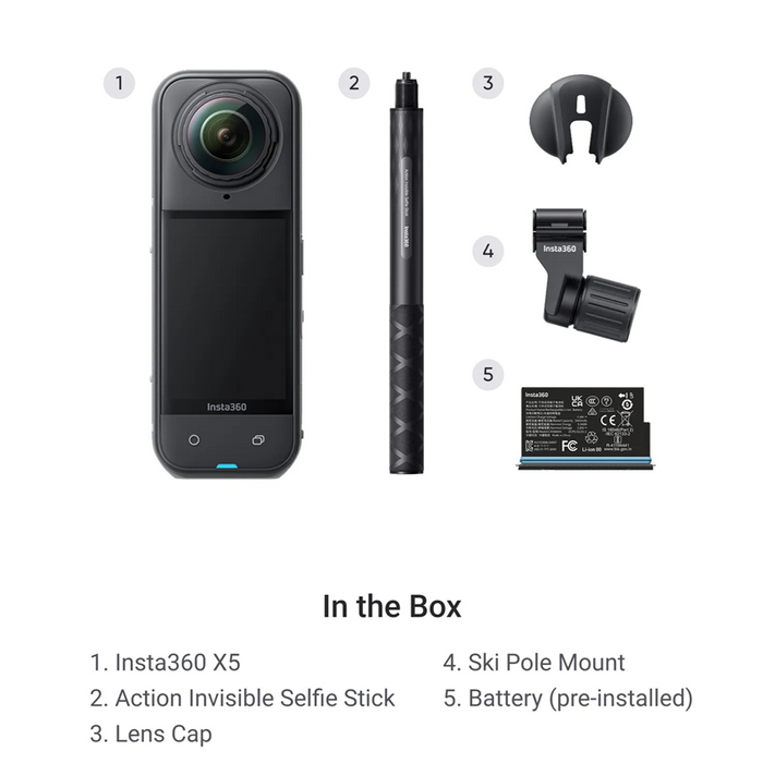 Pack caméra Insta360 X5 Ski Bundle