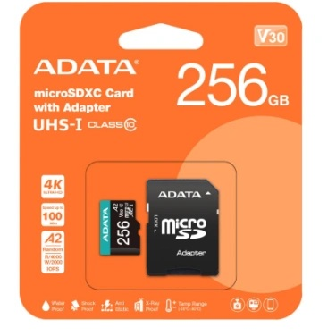 ADATA MicroSDXC med adapter 256GB