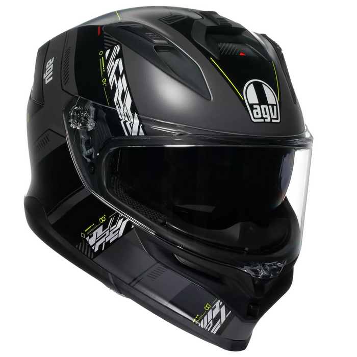 AGV K7 Kyber matinė pilka/geltona fluo šalmas