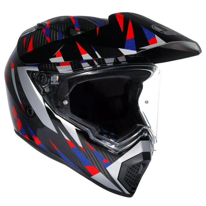 AGV šalmas AX-9 Dual Steppa anglies pluoštas/raudona/mėlyna