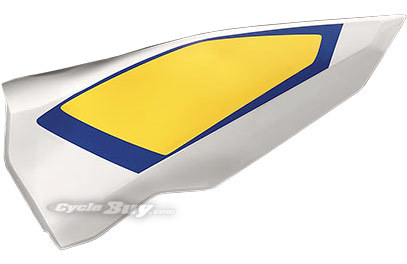 HUSQVARNA plastikowa lewa obudowa filtra TE/FE 125-501 '14 biało-niebiesko-żółta