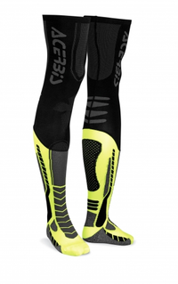 ACERBIS sokid X Leg Pro must/kollane