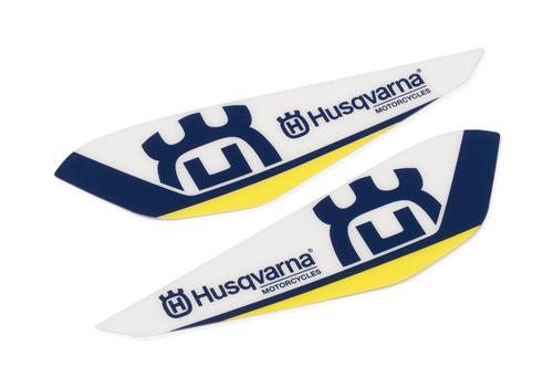 HUSQVARNA Aufkleber für Handschützer LH/RH HQ Logo weiß/blau/gelb