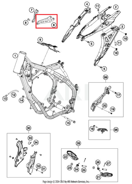 Supporto motore superiore LH HUSQVARNA TC 125 '16-'18