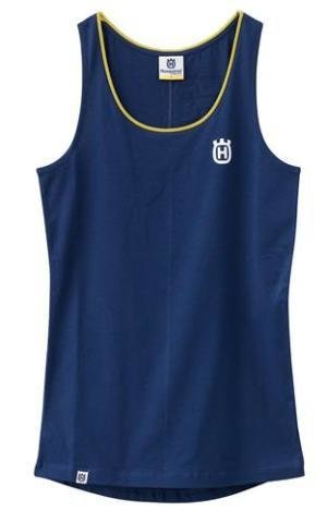 HUSQVARNA hemd mouwloos Girls Basic Logo Tank blauw/geel M