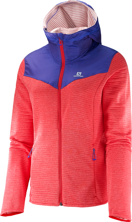 SALOMON jakke med hætte Elevate FZ ML W rød/violet