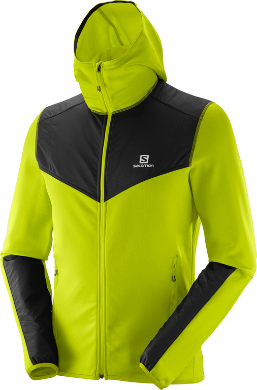 SALOMON hættejakke X Alp Mid Hoodie grøn/sort