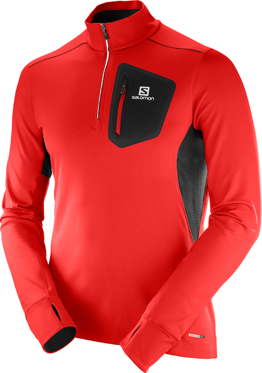 SALOMON jakke Trail Runner Warm Mid rød/sort