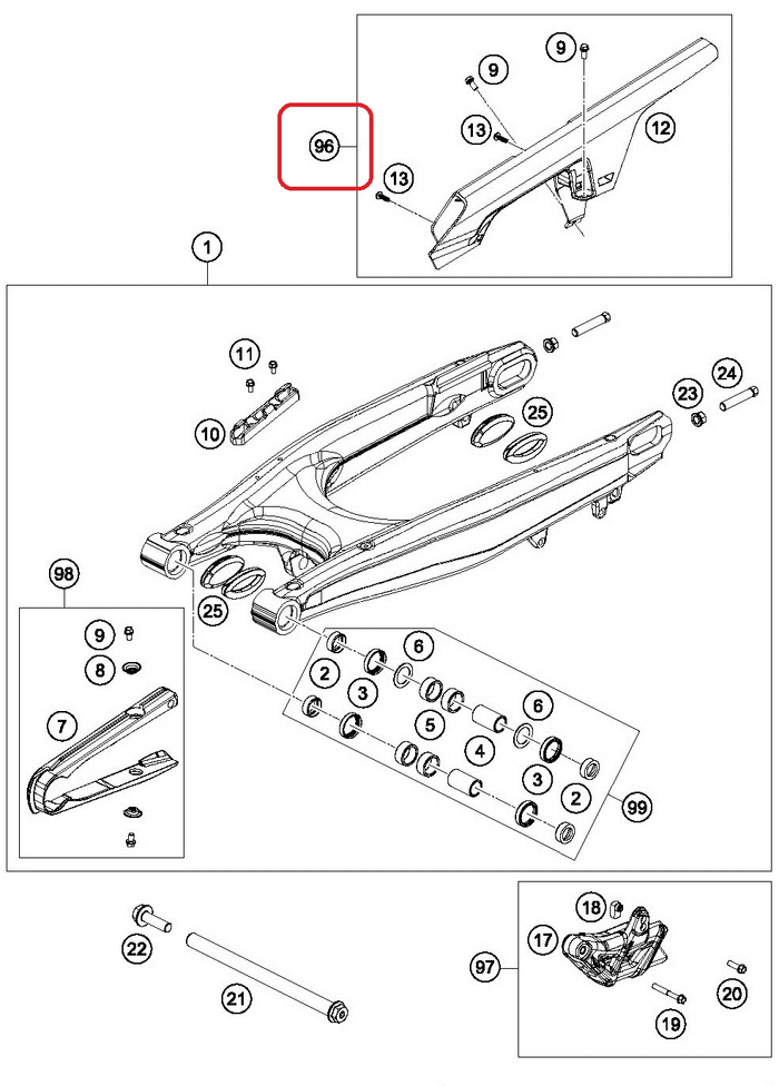 HUSQVARNA plastikowa osłona łańcucha E/SM 701 '16-'21 czarna