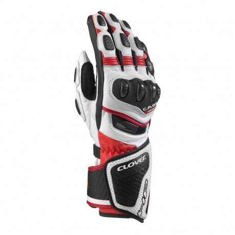 Guanti CLOVER RS-8 Kangaroo bianco/rosso