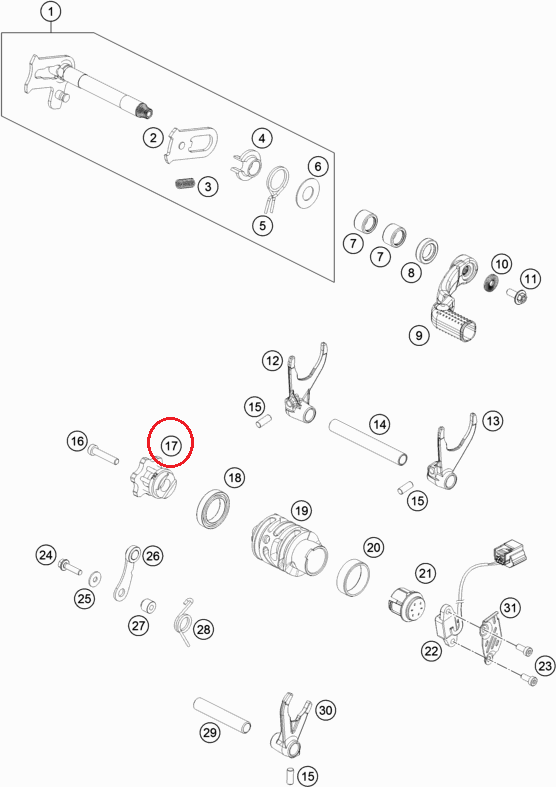 HUSQVARNA positioneerder schakelvork 85-350 '19-'21